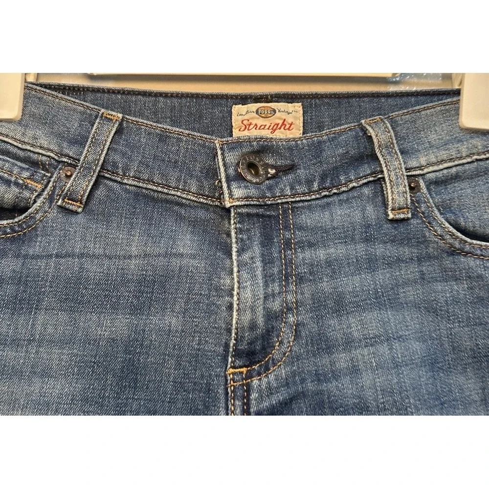 Vintage Fossil Denim Shorts Women's Size 27 Blue Denim Y2K Distressed 5 Pockets